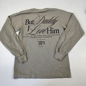 Taylor Swift Shirt Mens XS Beige Long Sleeve TTPD But Daddy I Love Him Tee